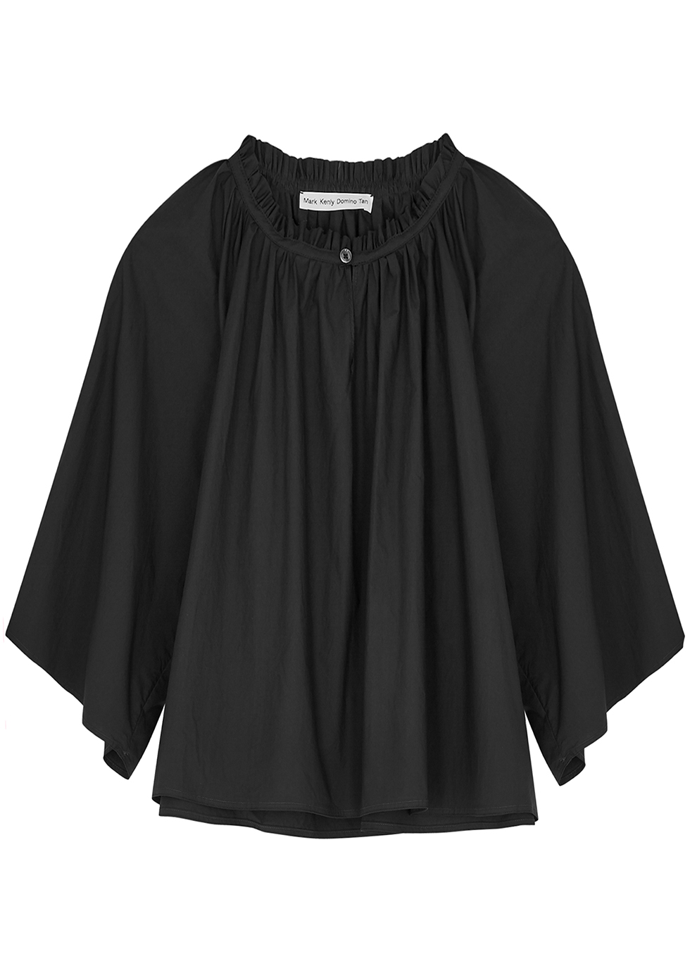 Mark Kenly Domino Tan Sumela black cotton-poplin blouse | Smart Closet