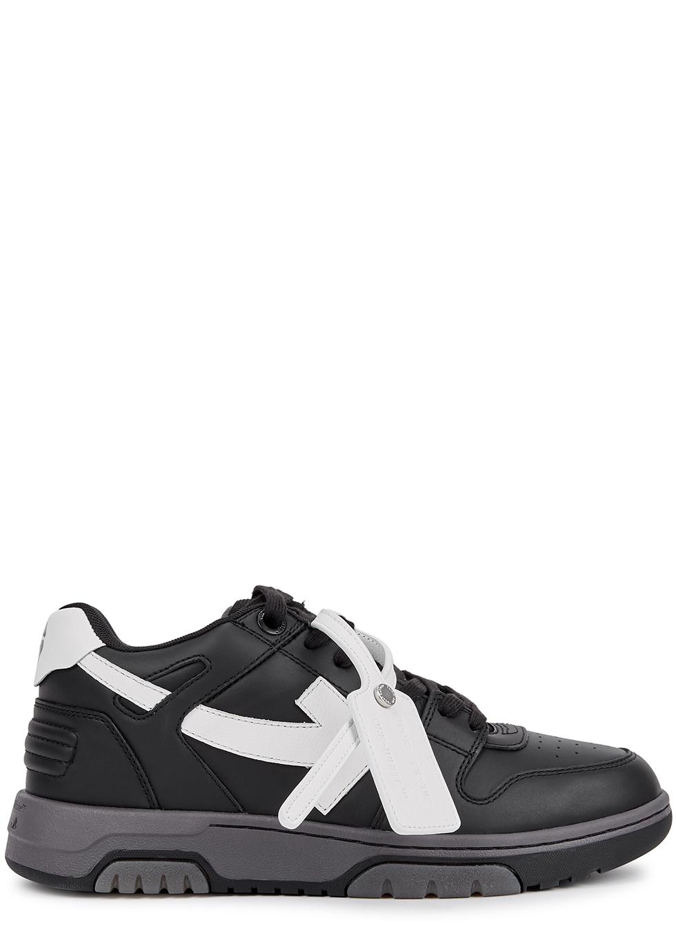 Off-White Out Of Office black leather sneakers - Harvey Nichols