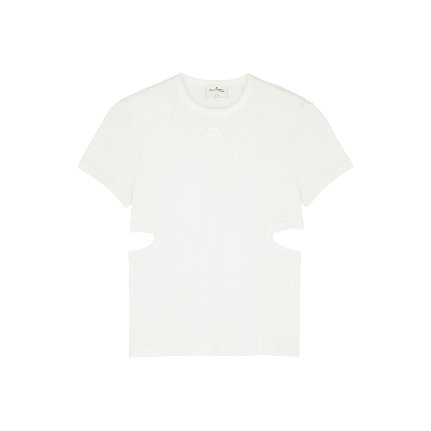Courrèges White Cut-out Cotton T-shirt - S