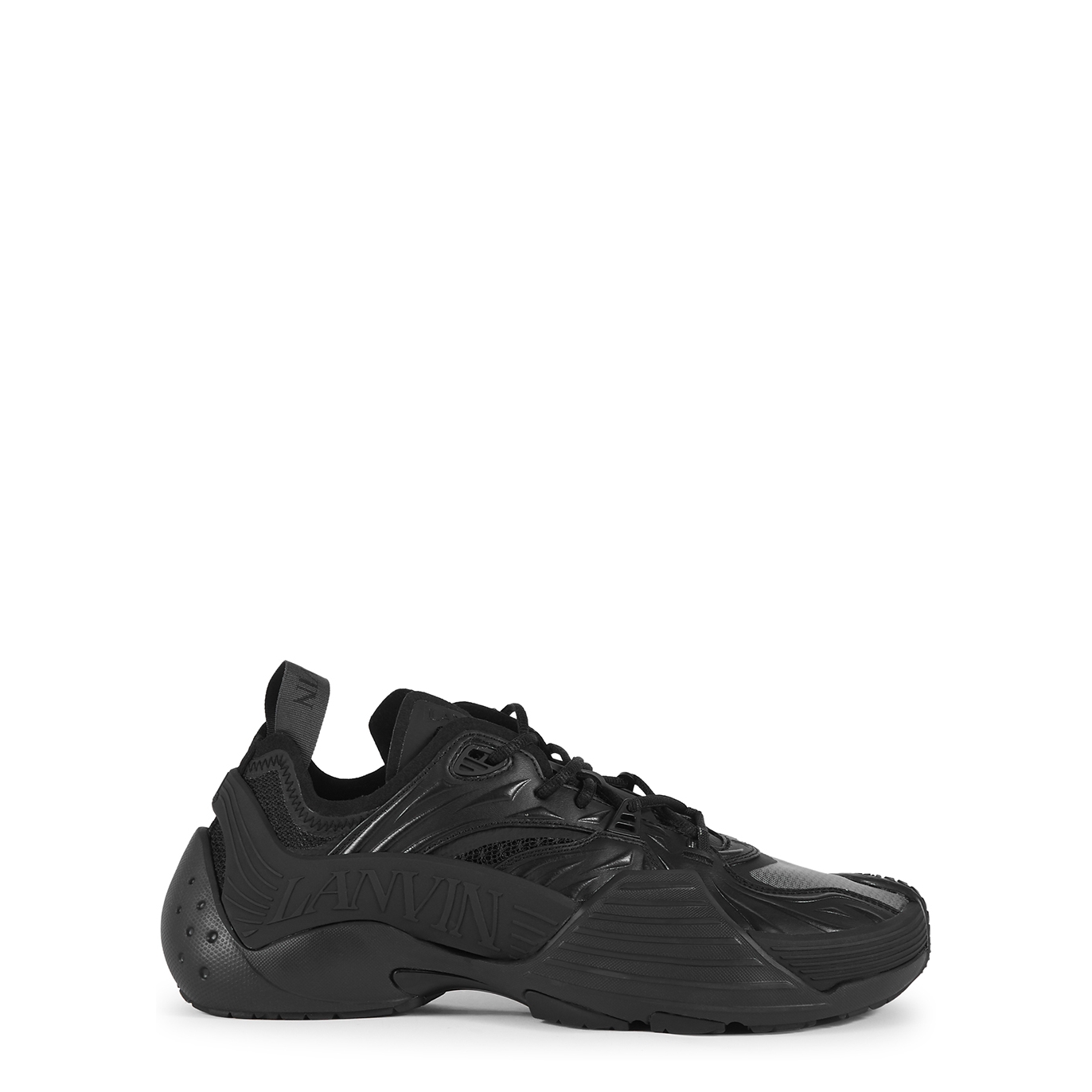 Lanvin Flash-X Panelled Mesh Sneakers - Black - 10