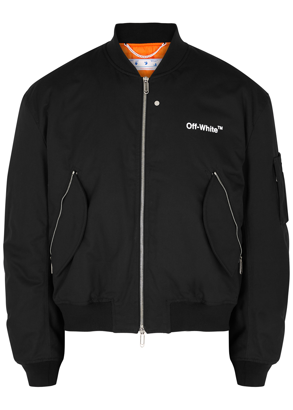 Off-White Black logo cotton bomber jacket - Harvey Nichols