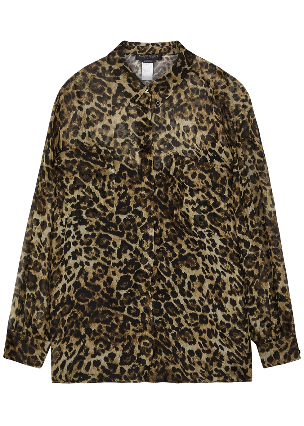 Marina Rinaldi Bamby leopard-print silk-chiffon shirt - Harvey Nichols