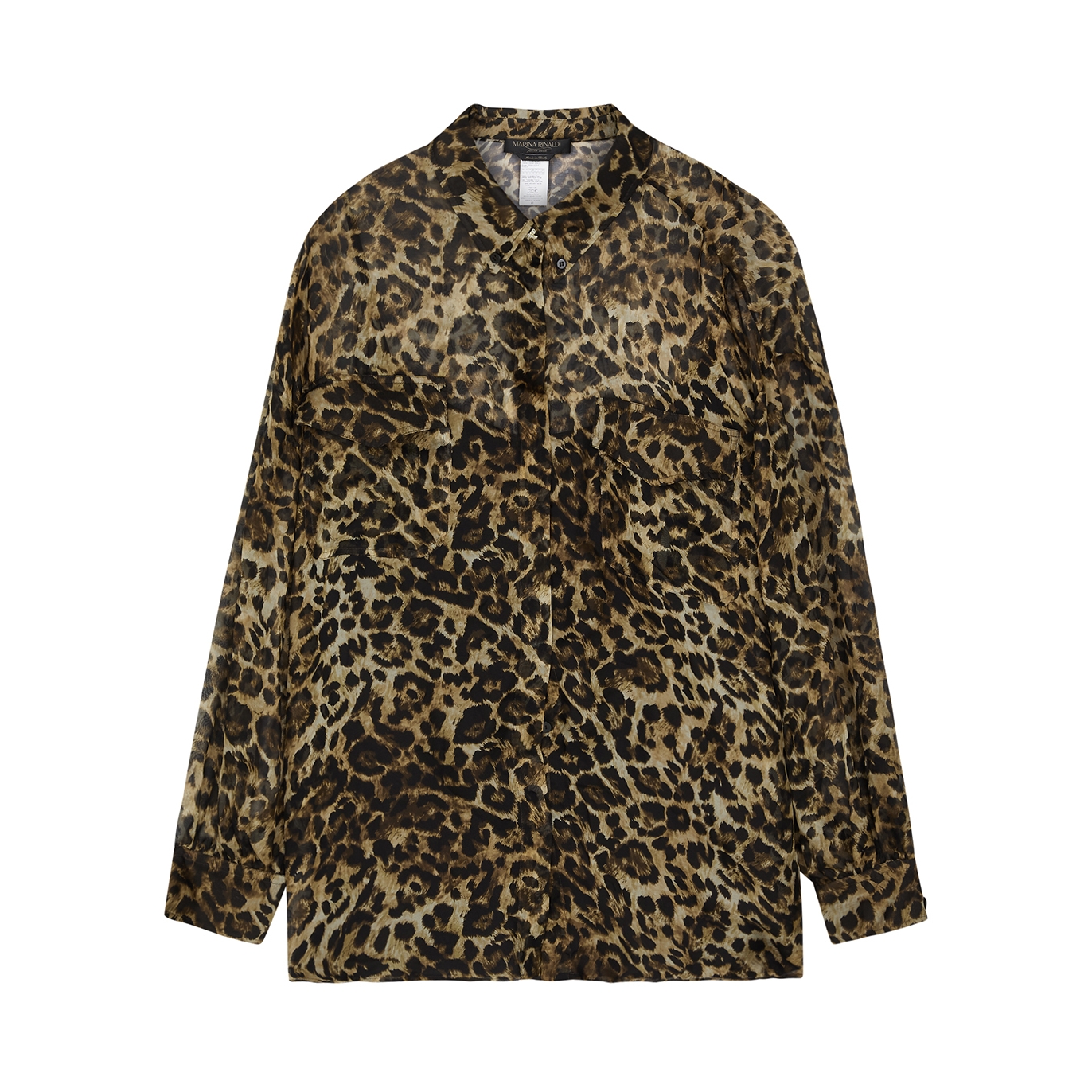 Marina Rinaldi Bamby leopard-print silk-chiffon shirt - Harvey Nichols