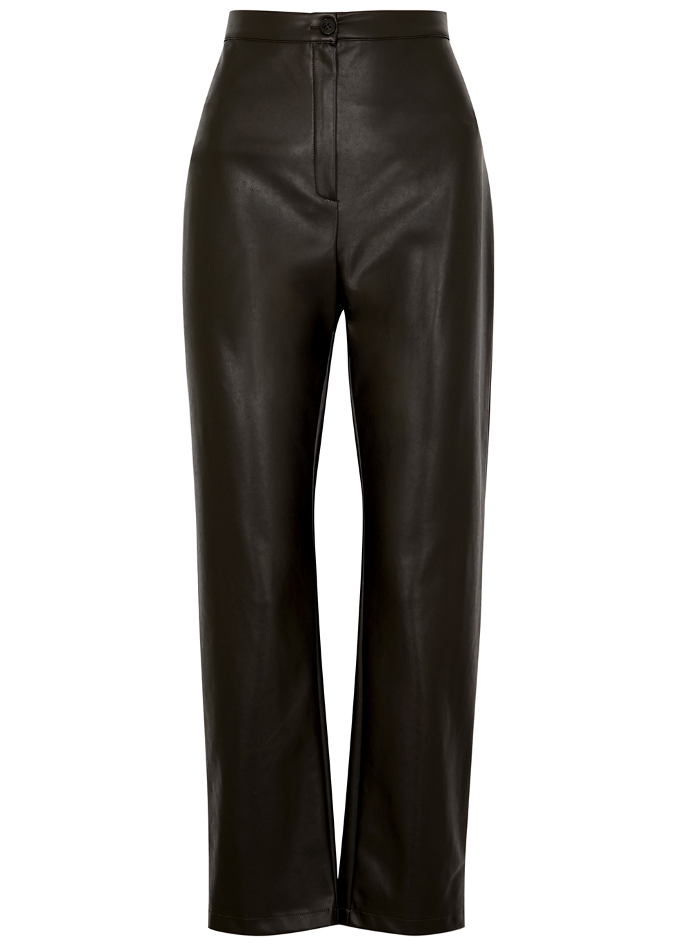 Reims brown faux leather trousers