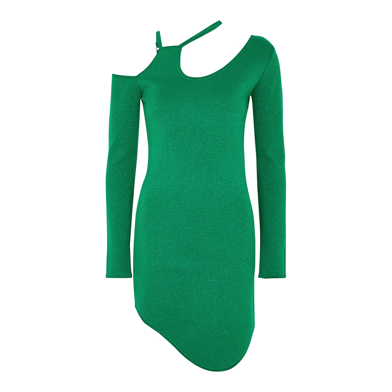 JW Anderson Cut-out Metallic Knitted Mini Dress - Green - L