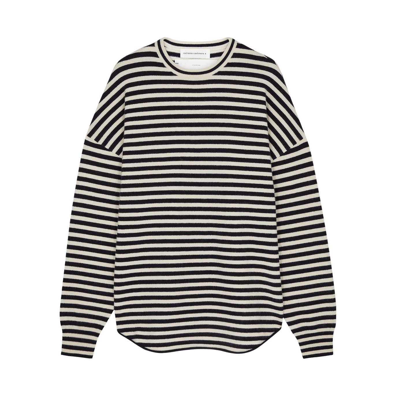 Extreme Cashmere N°53 Crew Hop Striped Cashmere-blend Jumper - Navy - One Size