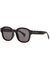 Black oversized round-frame sunglasses - Gucci