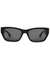 Black rectangle-frame sunglasses - Bottega Veneta