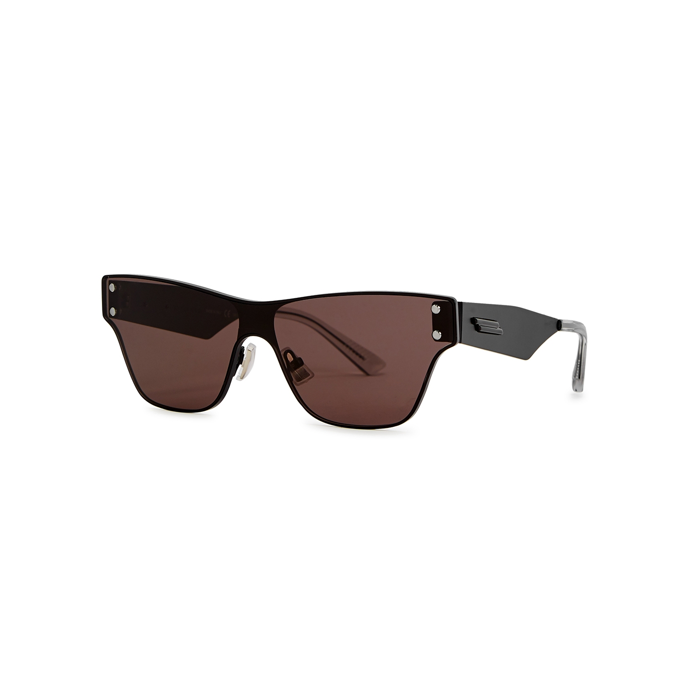 Bottega Veneta Matte Black Cat-eye Sunglasses - Black Grey