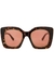 Tortoiseshell oversized square-frame sunglasses - Gucci