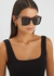 Paloma black rectangle-frame sunglasses - Saint Laurent