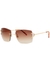 Signature gold-tone rectangle-frame sunglasses - Cartier