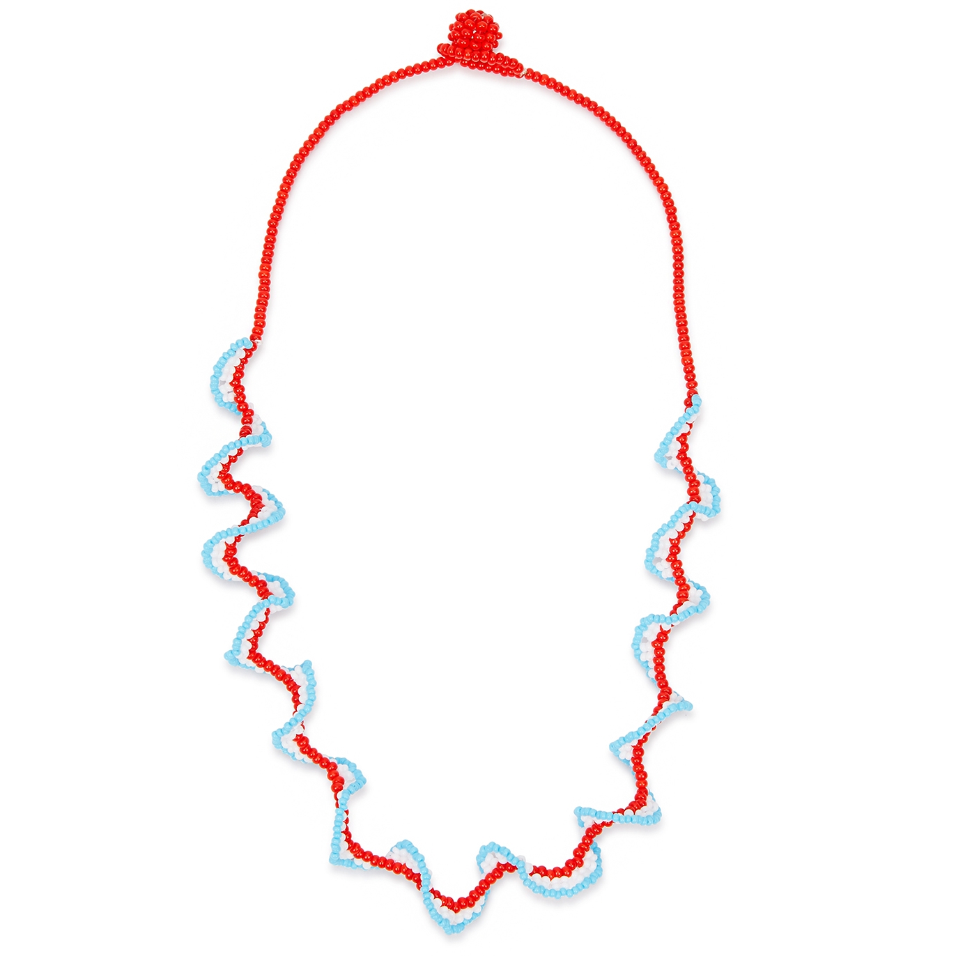 Gimaguas Twister Red Beaded Necklace - One Size