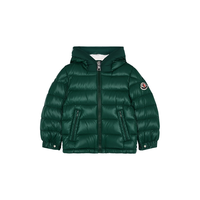 Moncler Kids Salzman Quilted Shell Jacket (8-10 Years) In Green