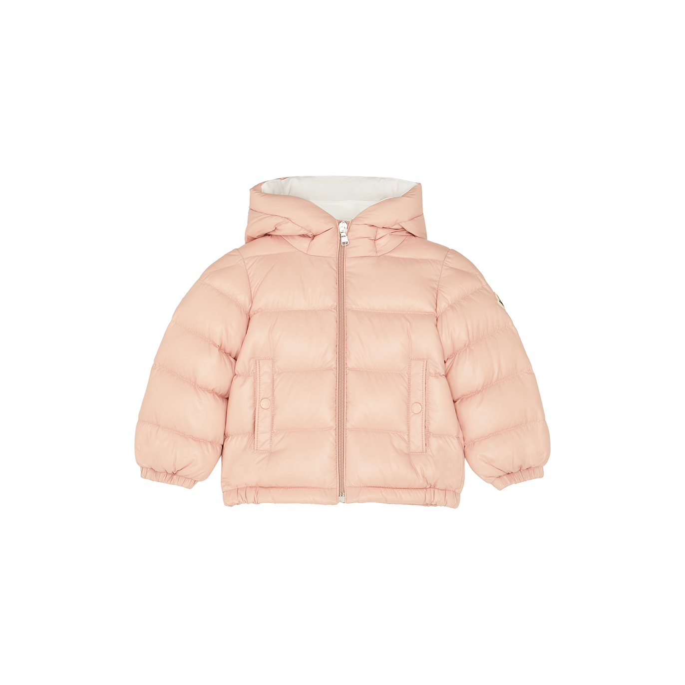 Moncler Kids Salzman Pink Quilted Shell Jacket (12-14 Years)