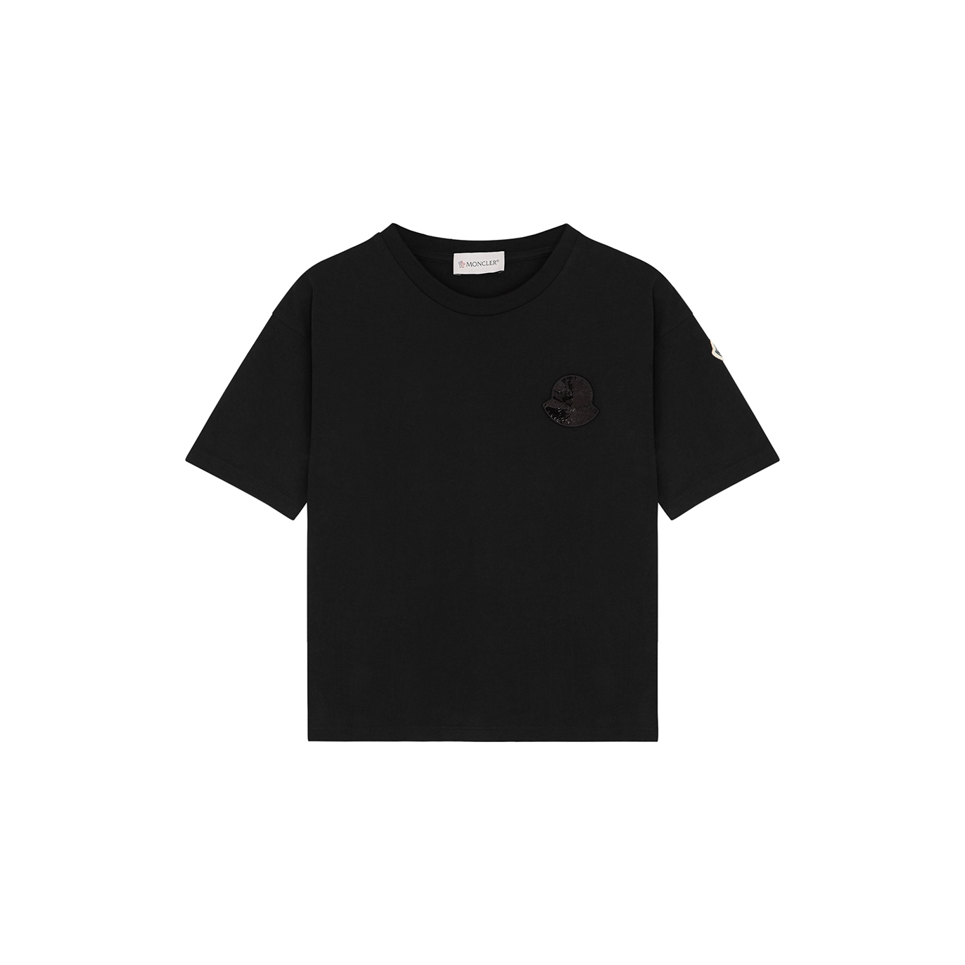 Moncler Kids Black Logo Cotton T-shirt (6 Years)