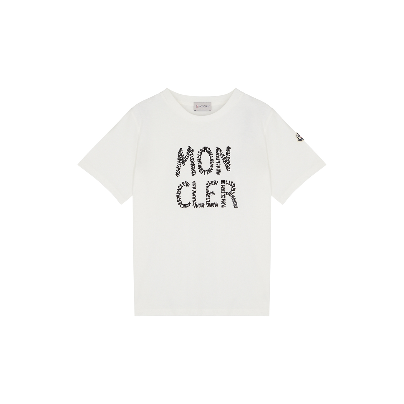 Moncler Kids White Logo-print Cotton T-shirt (8-10 Years) - Cream