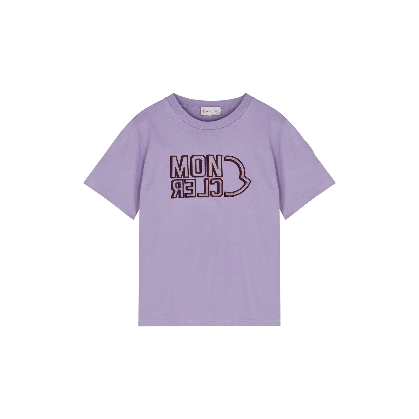 Moncler Kids Lilac Logo Cotton T-shirt (12-14 Years) - Purple