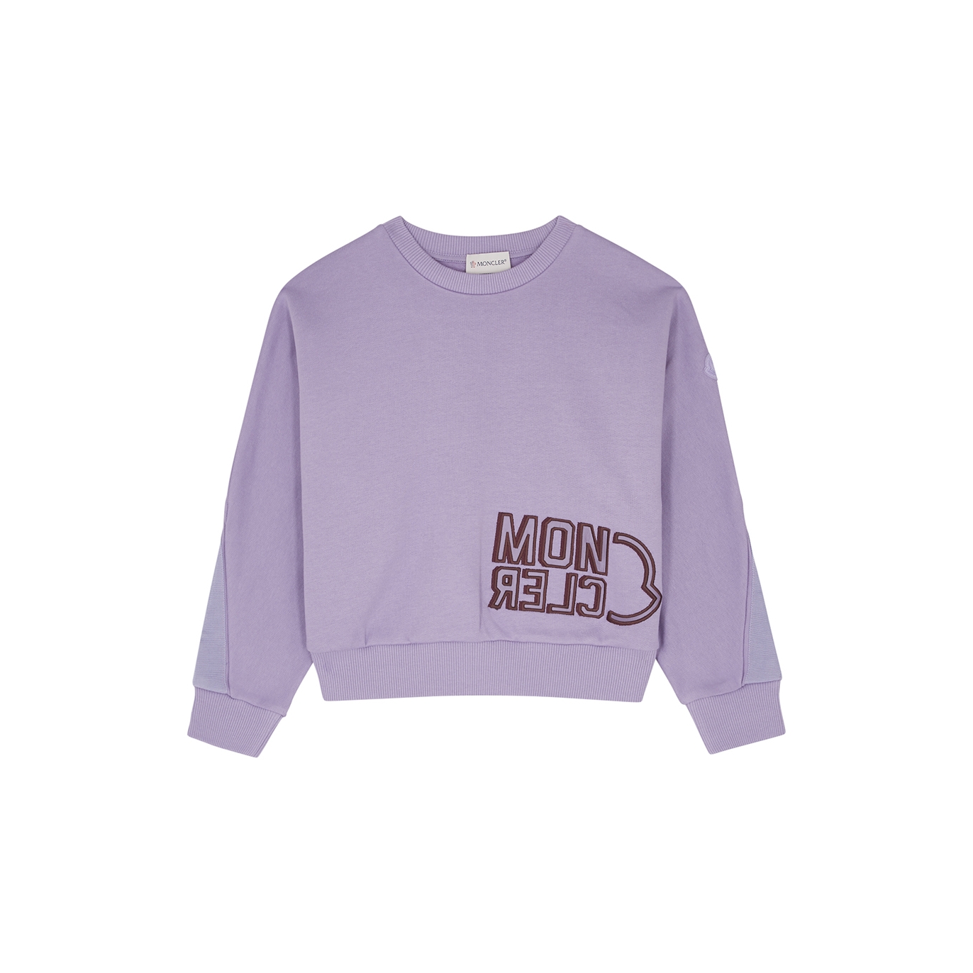 Moncler Kids Purple Logo Cotton Sweatshirt (8-10 Years) - 8 Years