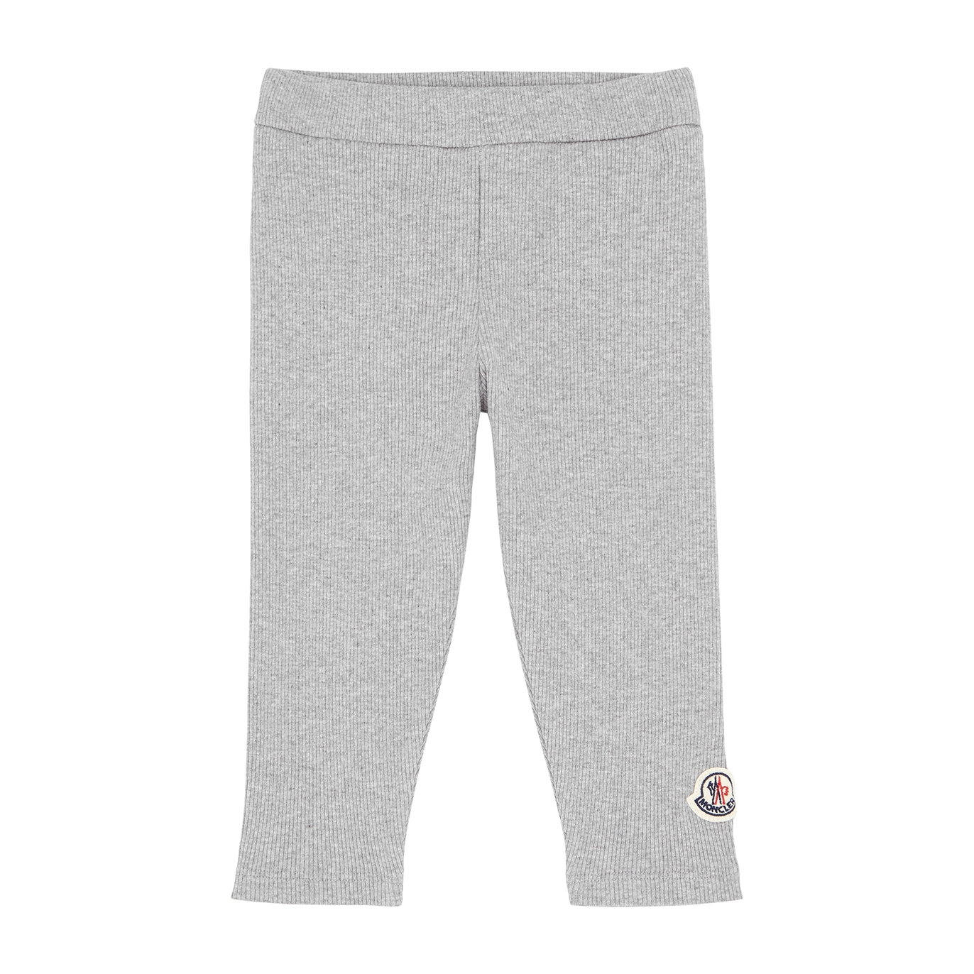 Moncler Kids Grey Logo Ribbed Cotton Leggings - 18 Months
