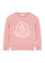 KIDS Pink logo-intarsia wool-blend jumper - Moncler