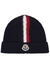 KIDS Navy striped ribbed wool beanie - Moncler