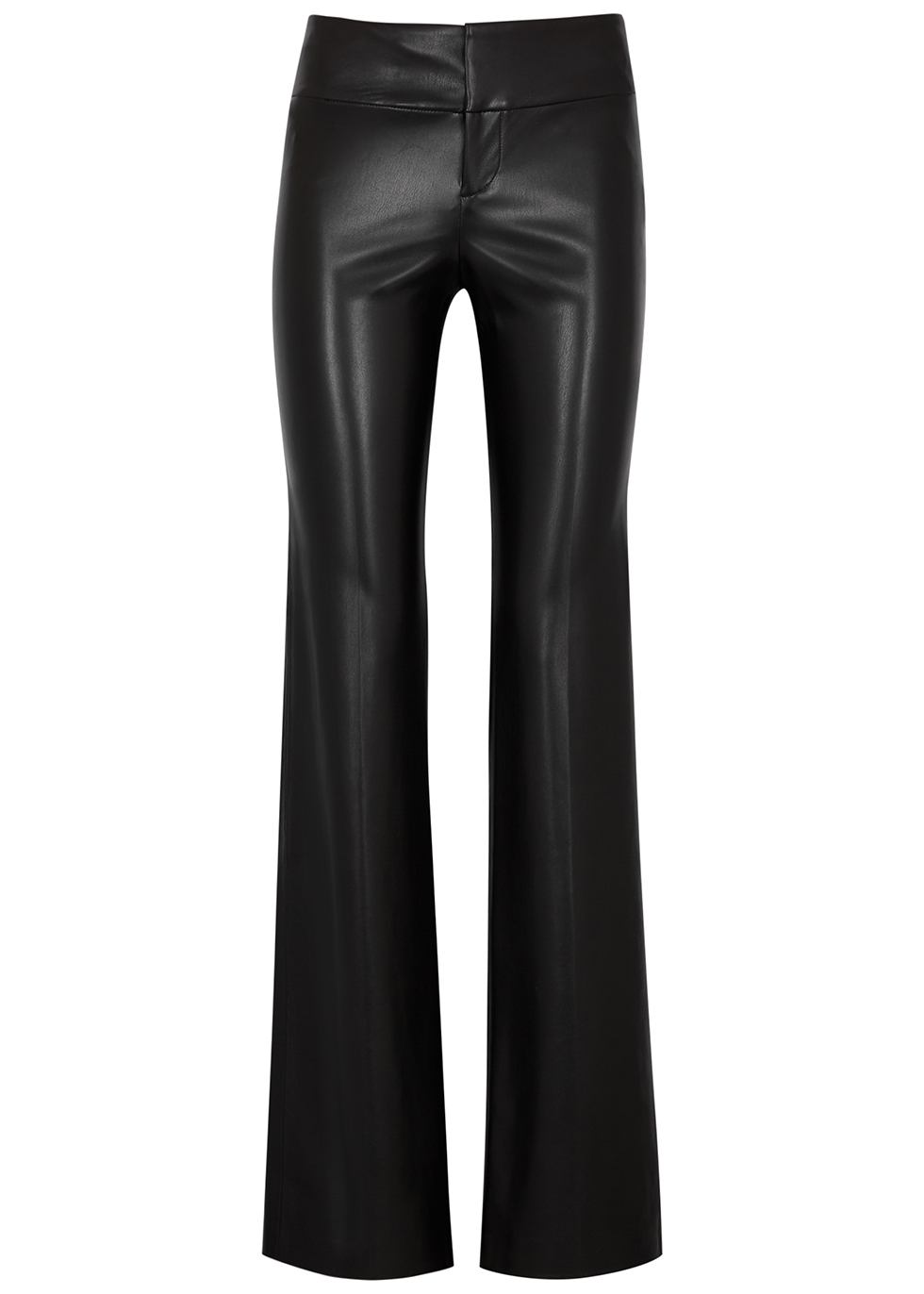 Saint Laurent leather bootcut trousers black  MODES