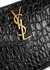 Cassandra black crocodile-effect leather clutch - Saint Laurent