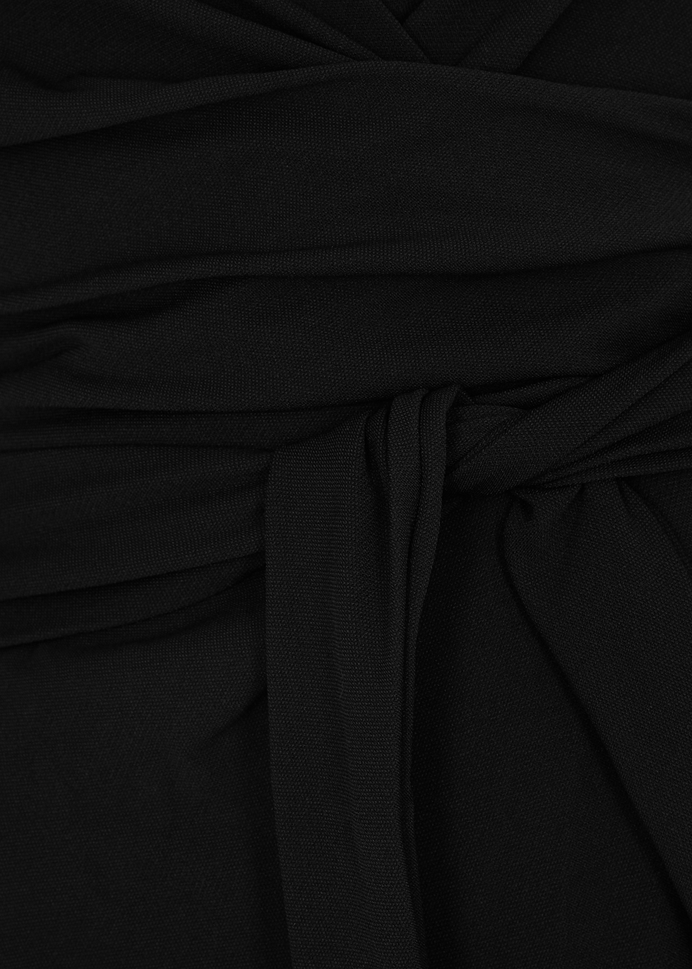 The Tied black stretch-knit wrap bodysuit Harvey Nichols Women Clothing Tops Wrap tops 