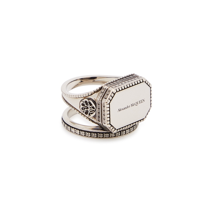 Alexander McQueen Silver-tone Engraved Ring