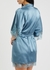 Ocean blue silk-blend robe - Fleur Of England