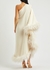 Ubud ivory one-shoulder feather-trimmed midi dress - Taller Marmo