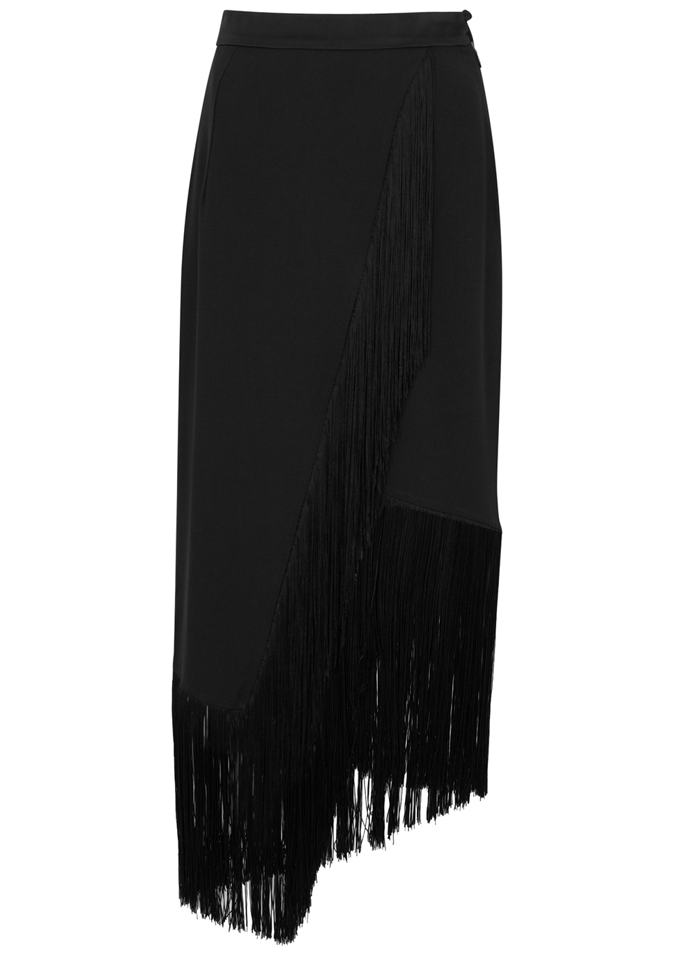 Taller Marmo Bossa Nova black fringe-trimmed midi skirt - Harvey Nichols