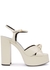 Bianca 120 off-white leather platform sandals - Saint Laurent