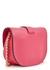 Pink small logo leather shoulder bag - MOSCHINO