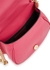 Pink small logo leather shoulder bag - MOSCHINO