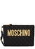 Black logo quilted nylon pouch - MOSCHINO