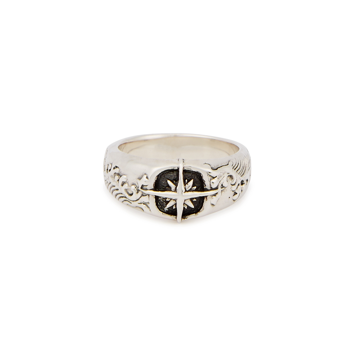 High Tide Engraved Sterling Silver Ring