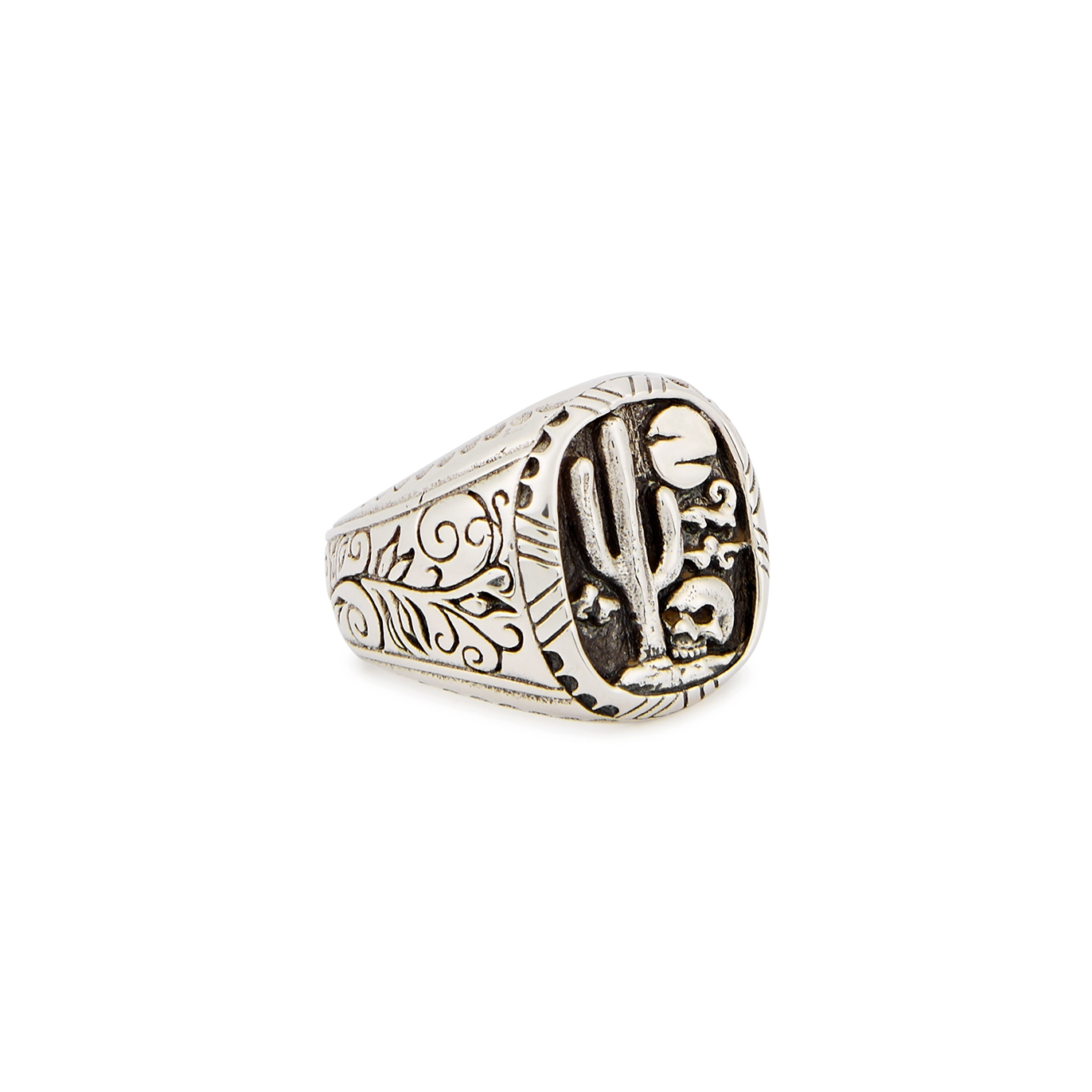 Tumbleweed Engraved Sterling Silver Ring