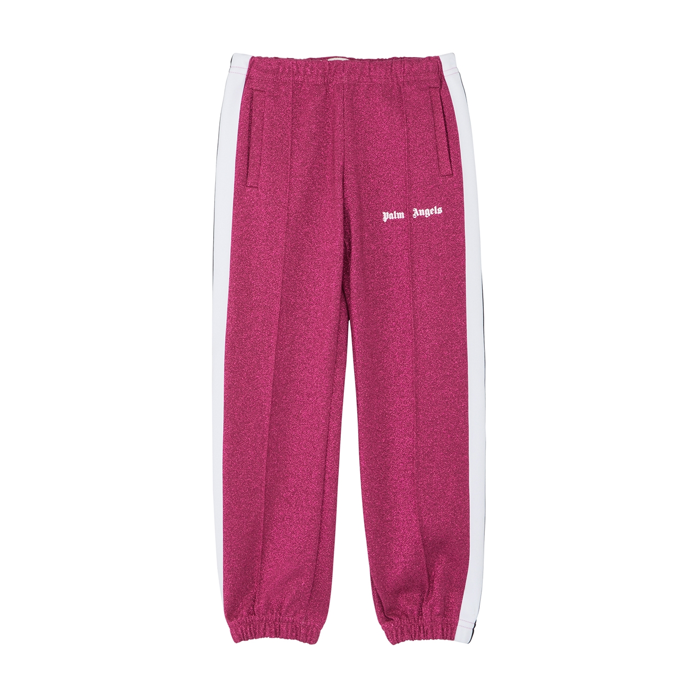 Palm Angels Kids Pink Glittered Jersey Track Pants (4-10 Years) - Fuchsia - 4 Years
