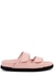 KIDS Pink logo leather sliders - Palm Angels