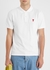 White logo-embroidered piqué cotton polo shirt - AMI Paris