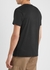 Black logo-embroidered cotton T-shirt - AMI Paris