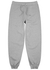 Grey logo-embroidered cotton sweatpants - AMI Paris