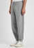 Grey logo-embroidered cotton sweatpants - AMI Paris