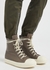 Taupe leather hi-top sneakers - Rick Owens