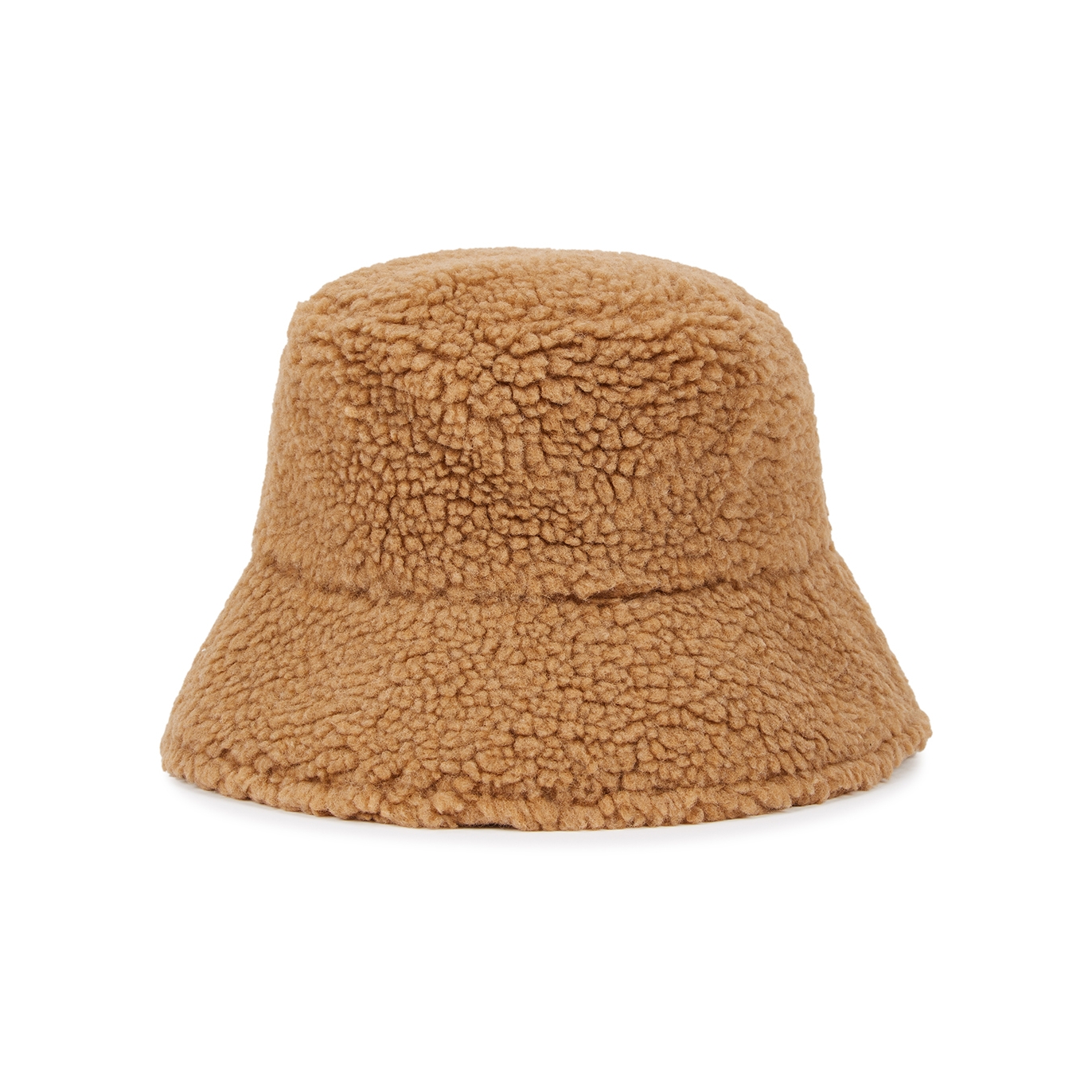 Lack Of Color Teddy Camel Faux Shearling Bucket Hat