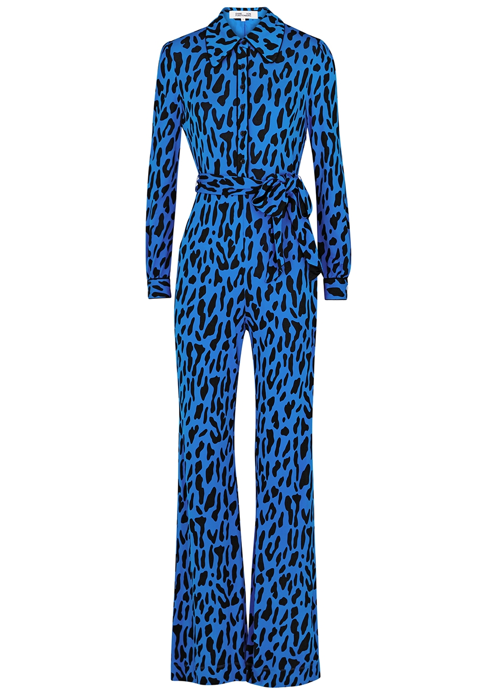 Milly blue printed jersey jumpsuit
