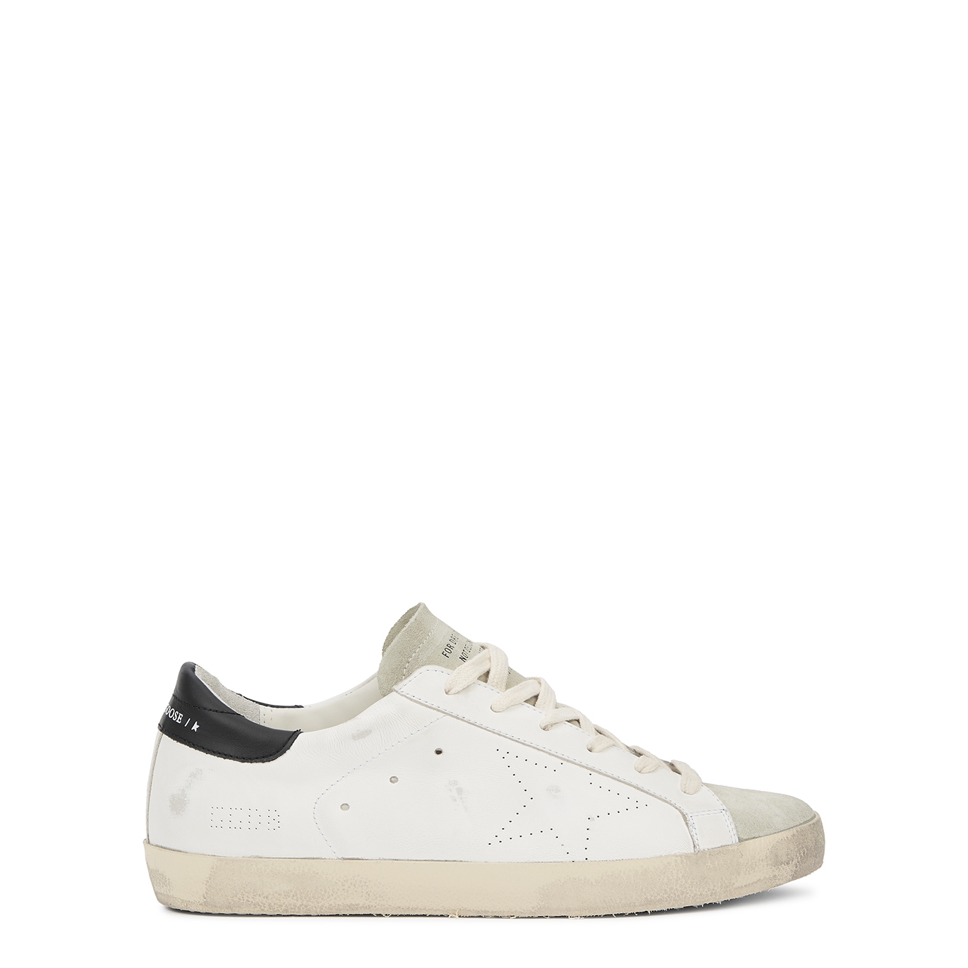 Golden Goose Superstar Distressed Leather Sneakers - White And Black - 4
