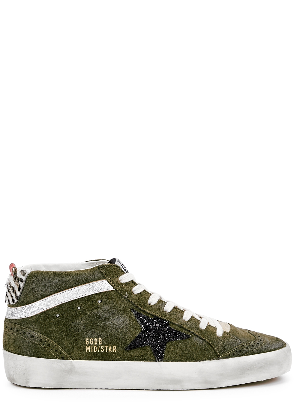Mid Star distressed suede sneakers